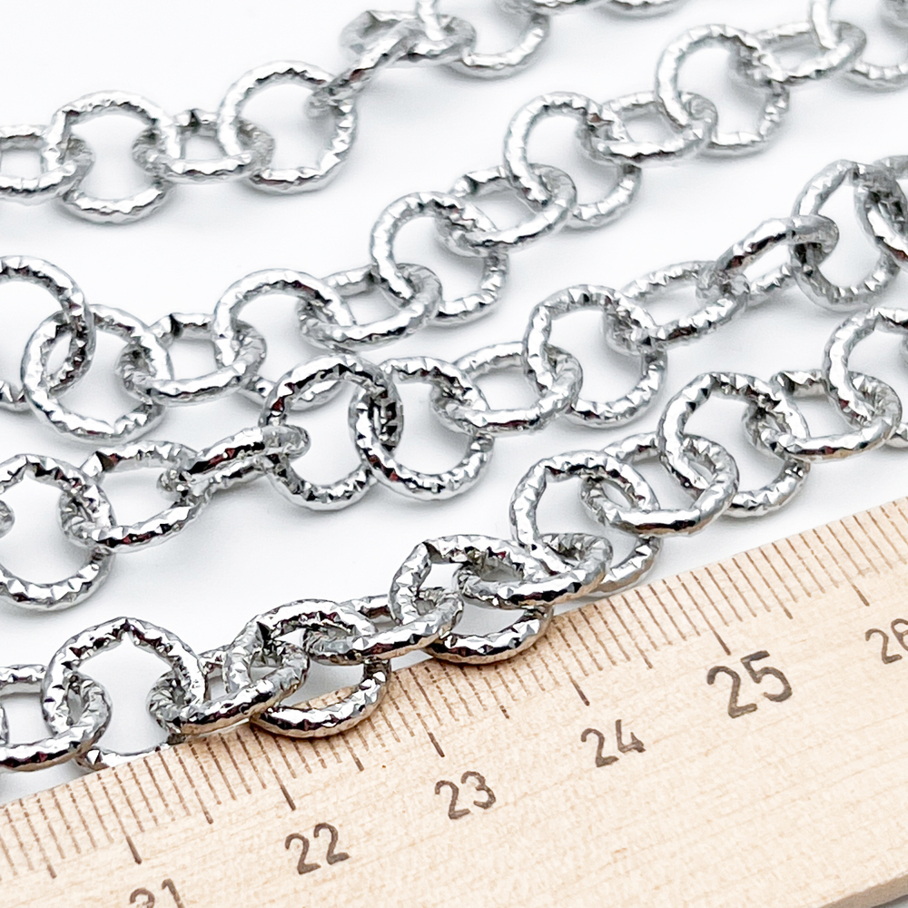 Цепочка, цвет серебро, размер звена 10 мм, цена за отрезок 50 см