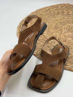 Босоножки женские натуральная кожа арт. PEY 470-3 цвет "рыже-коричневый"