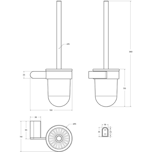 Ершик для унитаза Cezares Stylus STYLUS-TBS-V-IN Сатин
