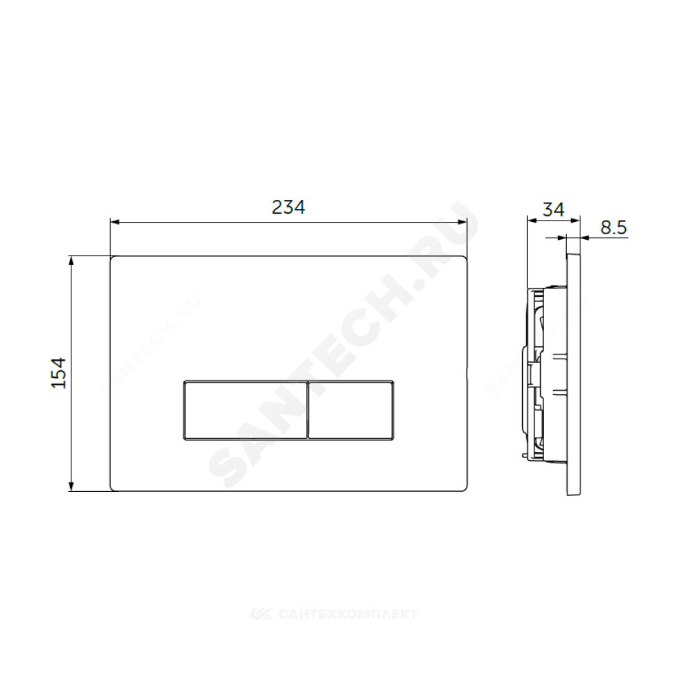 Кнопка для инсталляции хром глянцевая OLEAS M2 Ideal Standard R0121AA