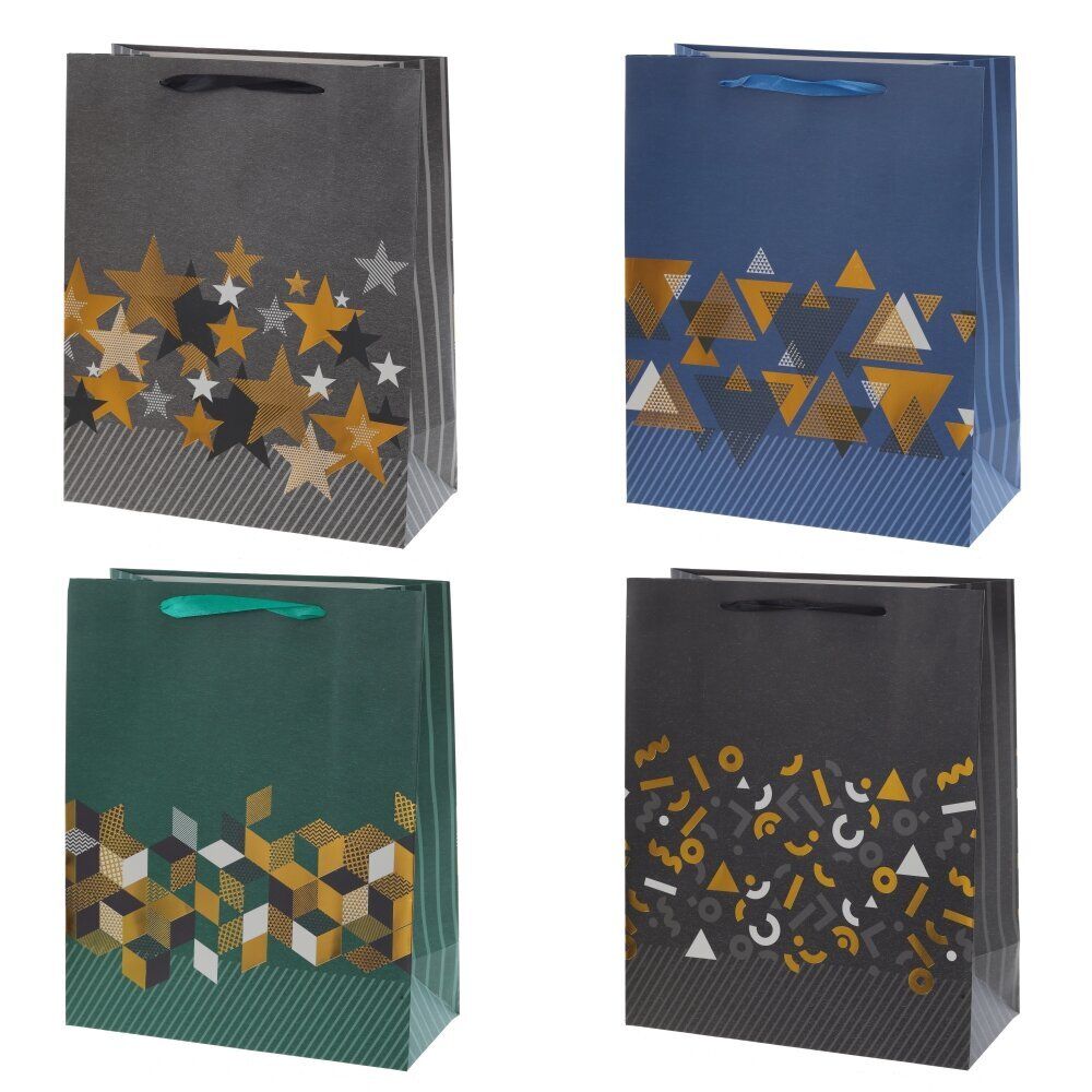 GAEM Пакет подарочный (бумага 210г/м2, блок микс 12шт), L26 W12 H32 см, 4в.