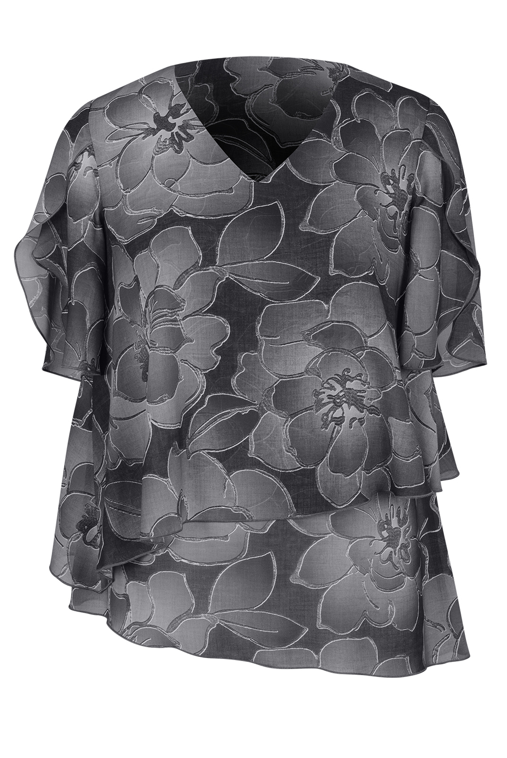 Блузка 2543АП, Цветы #284Ца092543АП