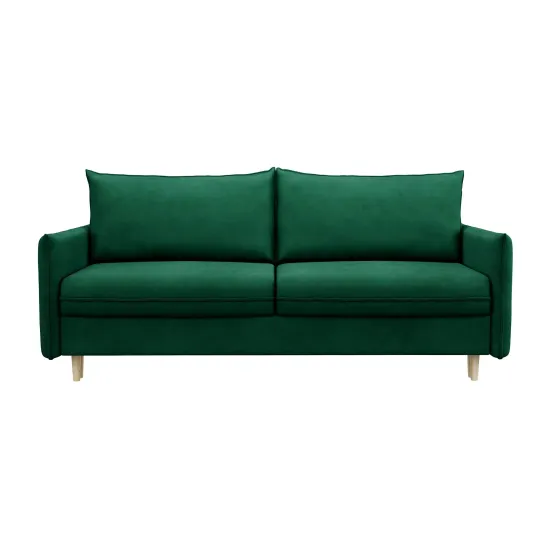 СКАНДИ Диван тканевый прямой изумрудный