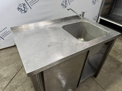 Мойка односекционная 1000х600х850 из нержавеющей стали с рабочей поверхностью