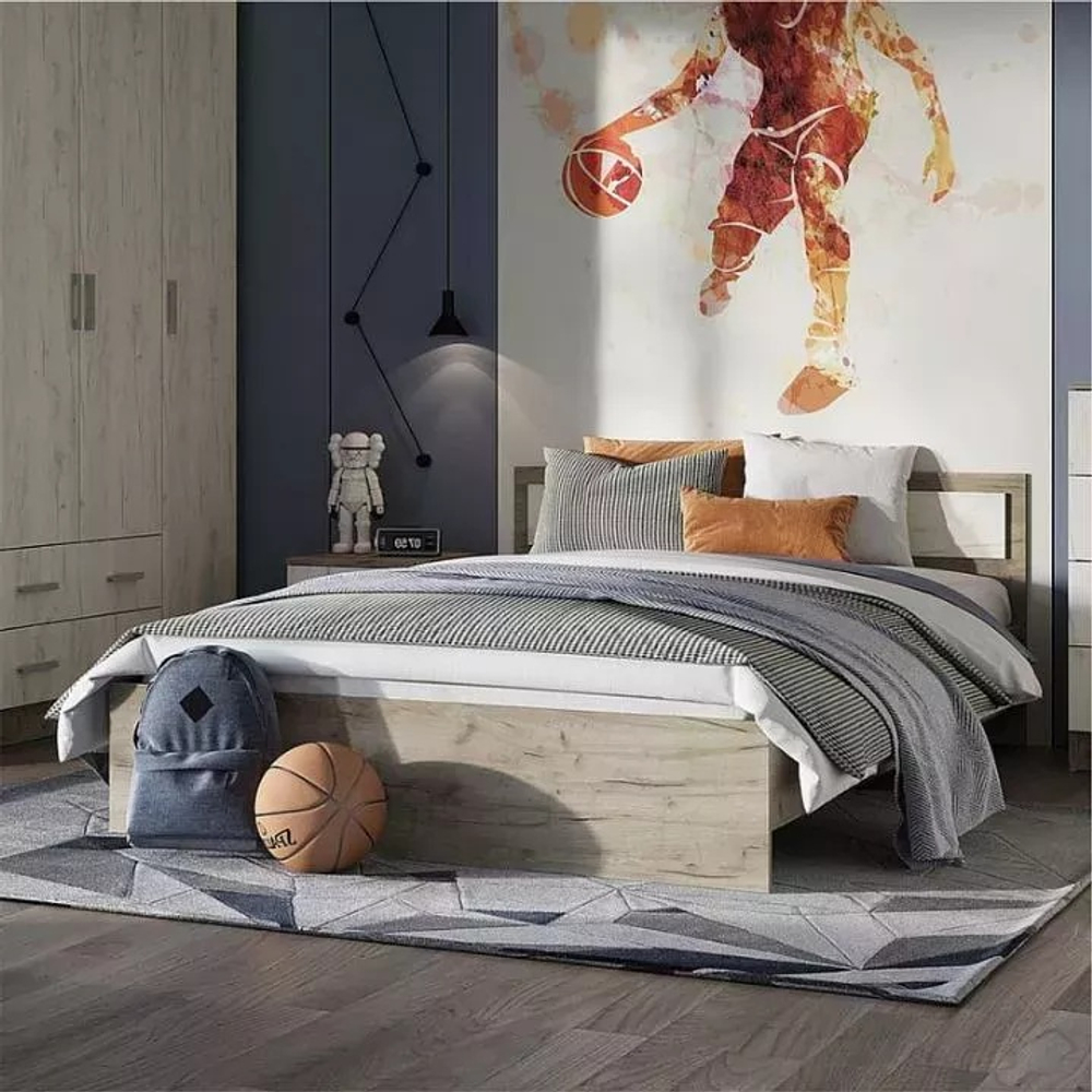 Гармония (Тащи в дом) Кровать односпальная 900мм/1200мм (крафт)