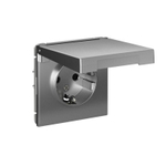 Розетка ArtGallery 16А IP20 с заземл. защ. шторки с крышкой механизм сталь SE GAL000946