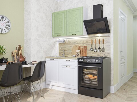 Прямая модульная кухня Ницца-05 Дуб оливковый/Белый - Дуб Вотан 2140*1000*600
