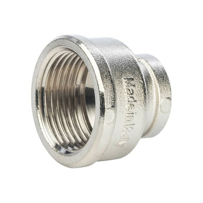 Муфта редукционная STOUT SFT 0006 - 1" x 1/2" (для стальных труб, латунь никелированная)