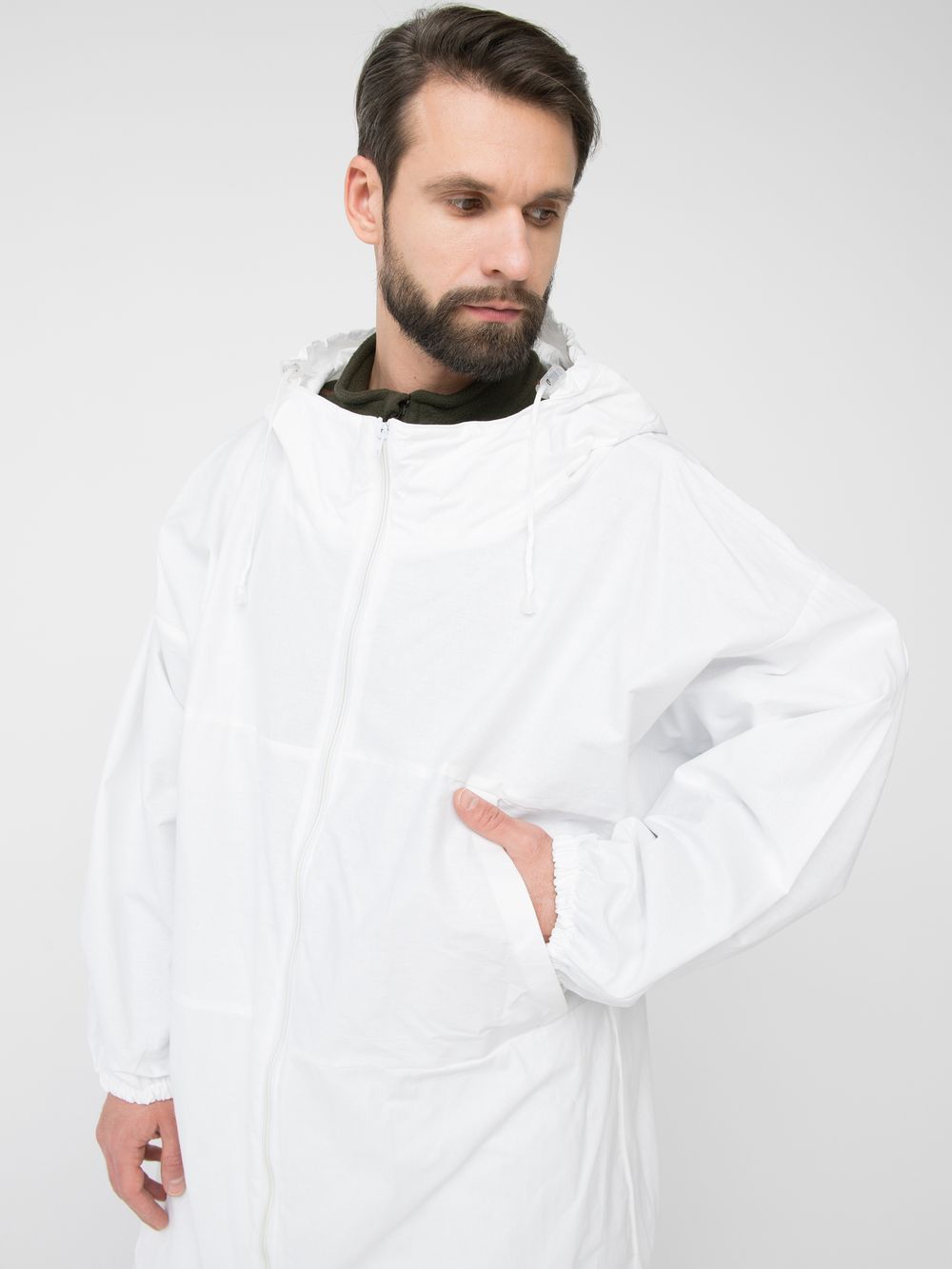 Костюм зимний маскировочный Метель с молнией ткань Бязь цвет Белый