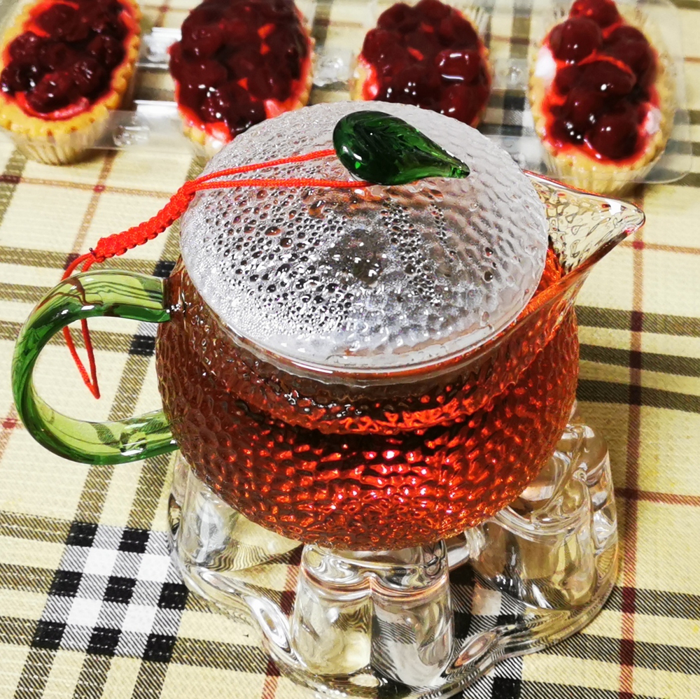 298044 Чайник "Отбивное стекло" фактурный, зел.элементы, 600мл, стекло