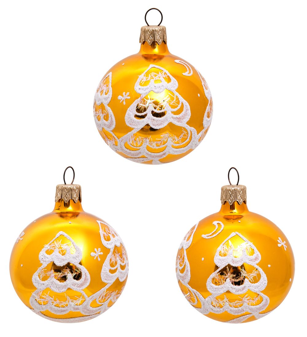 Элита НФШ-1198/3 Набор ел.украшений Шар 3шт «Ёлочка» 60 мм