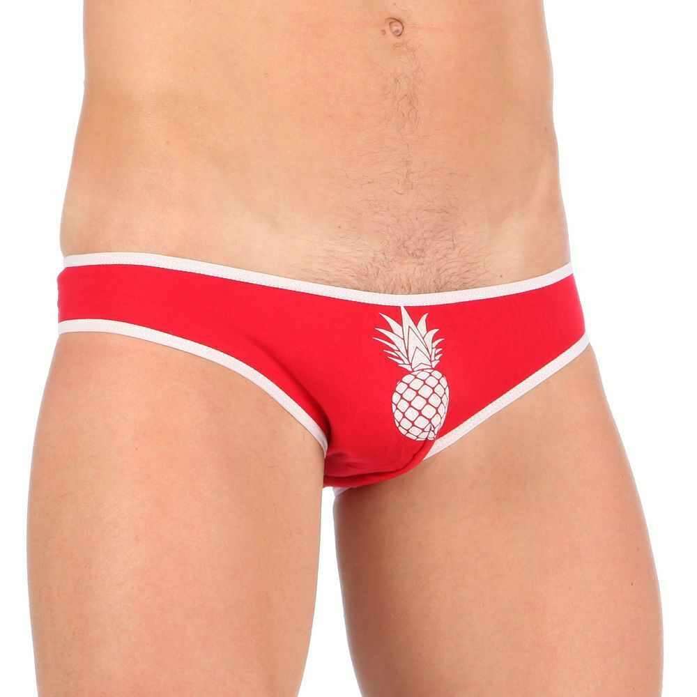 Мужские мини-слипы с белой окантовкой Pineapple (Размер: S) (Цвет: красный)