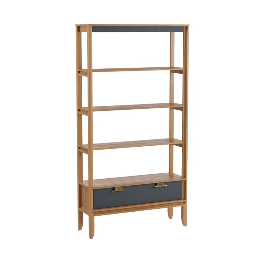 Стеллаж «Бридж» сквозной широкий с 1 ящиком браун/серый 7012