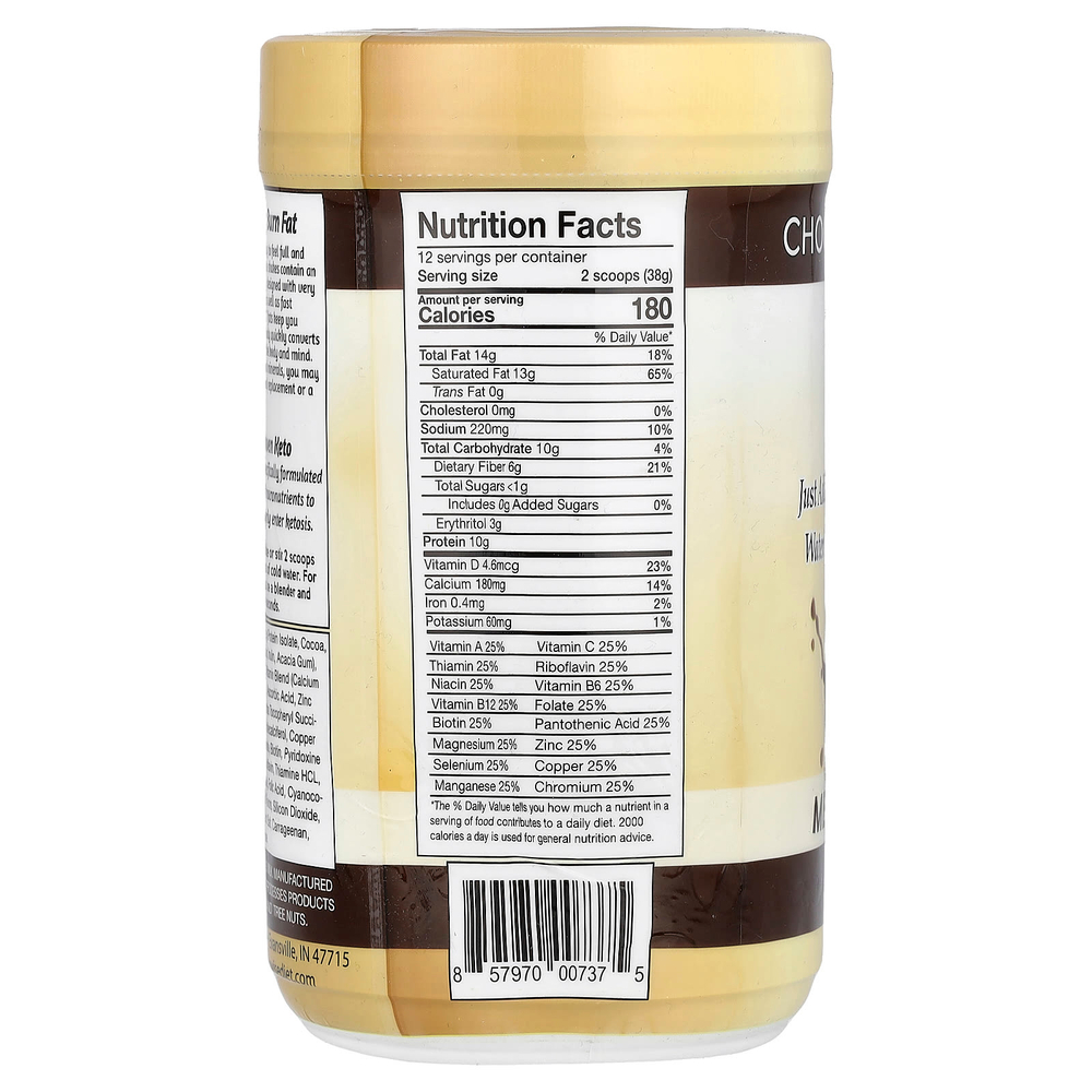 Keto Wise, Gold, коктейль-заменитель еды, брауни с шоколадной помадкой, 456 г (16,1 унции)