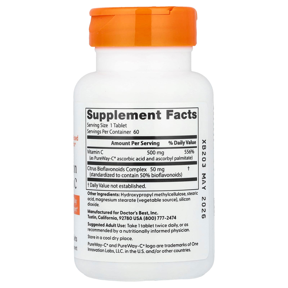 Doctor's Best, Витамин C для высокой усвояемости, 60 таблеток