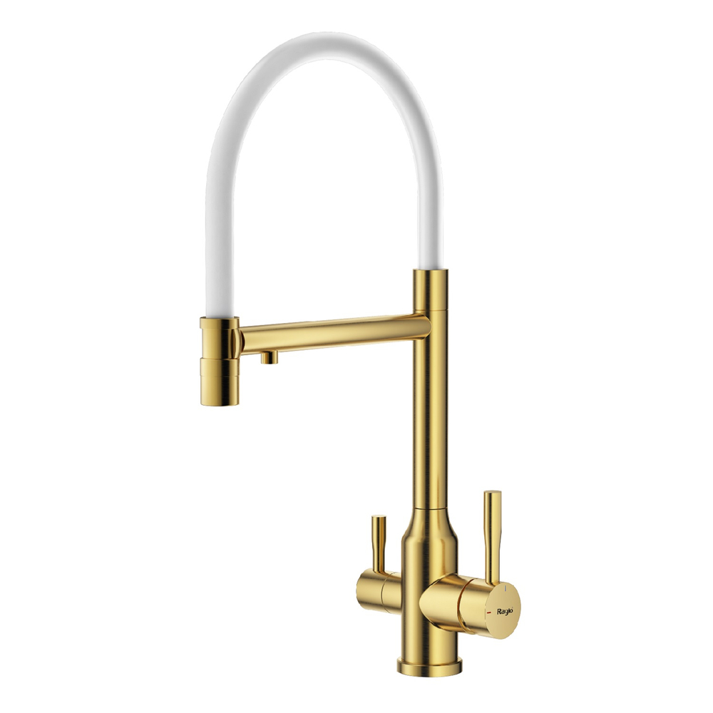 Смеситель для кухни с подключением фильтра Raglo R81.63.03, золотой сатин