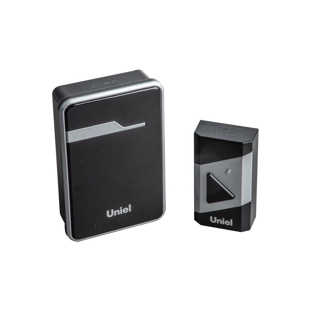 UDB-016W-R1T1-38S-150M-BL-SL Звонок беспроводной. Радиус действия 150м. Черный с серебристым. ТМ Uniel
