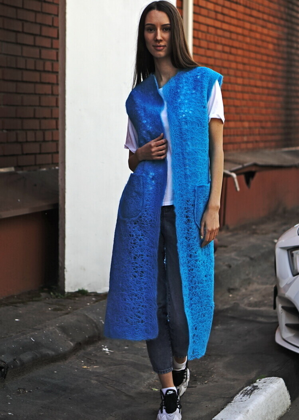 Ажурный жилет "Бирюза"