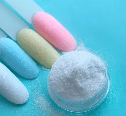 Бархатный песок, мелкий сахарок с блестками, прозрачный