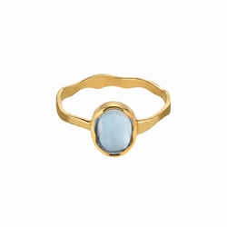 кольцо с голубым топазом