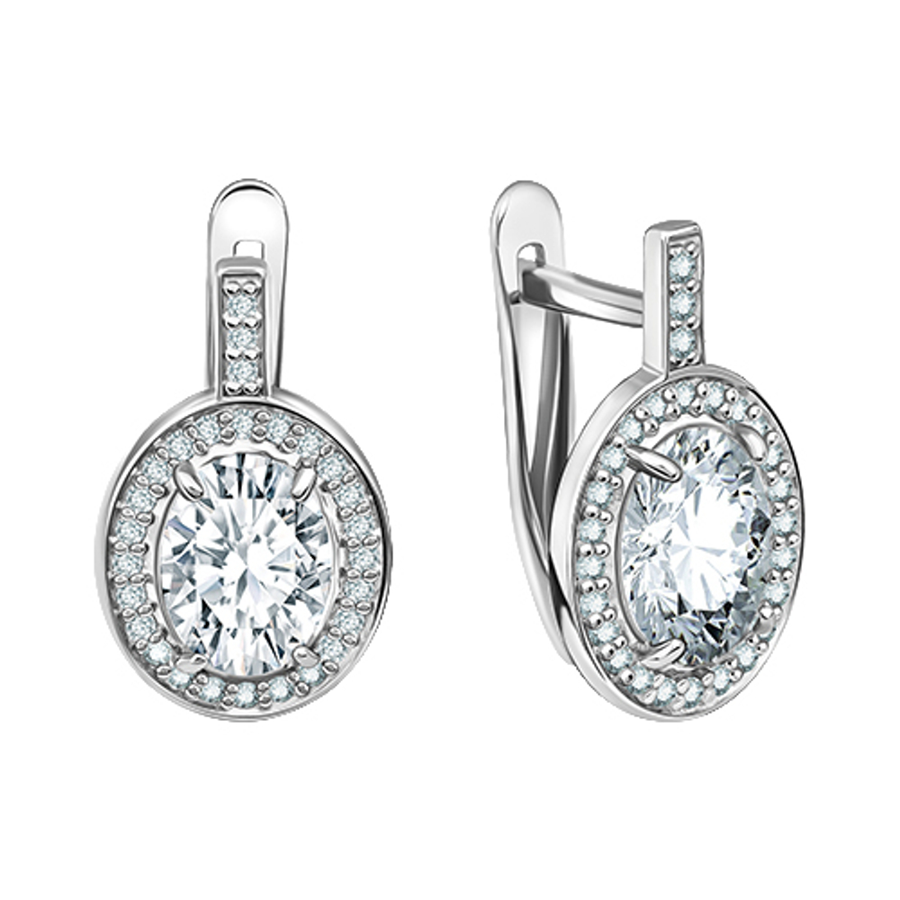 Серьги из серебра с фианитами