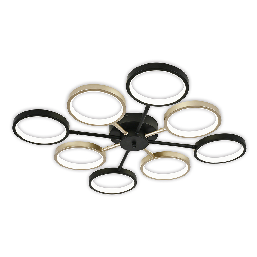 Потолочный светодиодный светильник 50Вт, 1970лм, 4000K, Ra>80, металл/пластик, черный/золото