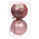 Новогодние шары «Сияние» 8 см (набор 2 шт), Розовое золото