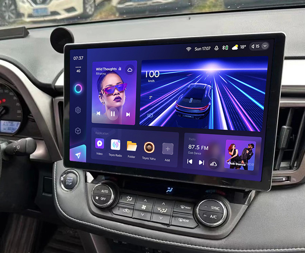 Магнитола для Toyota RAV4 40 2012-2019 (рамка 9) - Teyes CC3-2K монитор 13", QLED+2K, Android 10, 4G SIM-слот, CarPlay