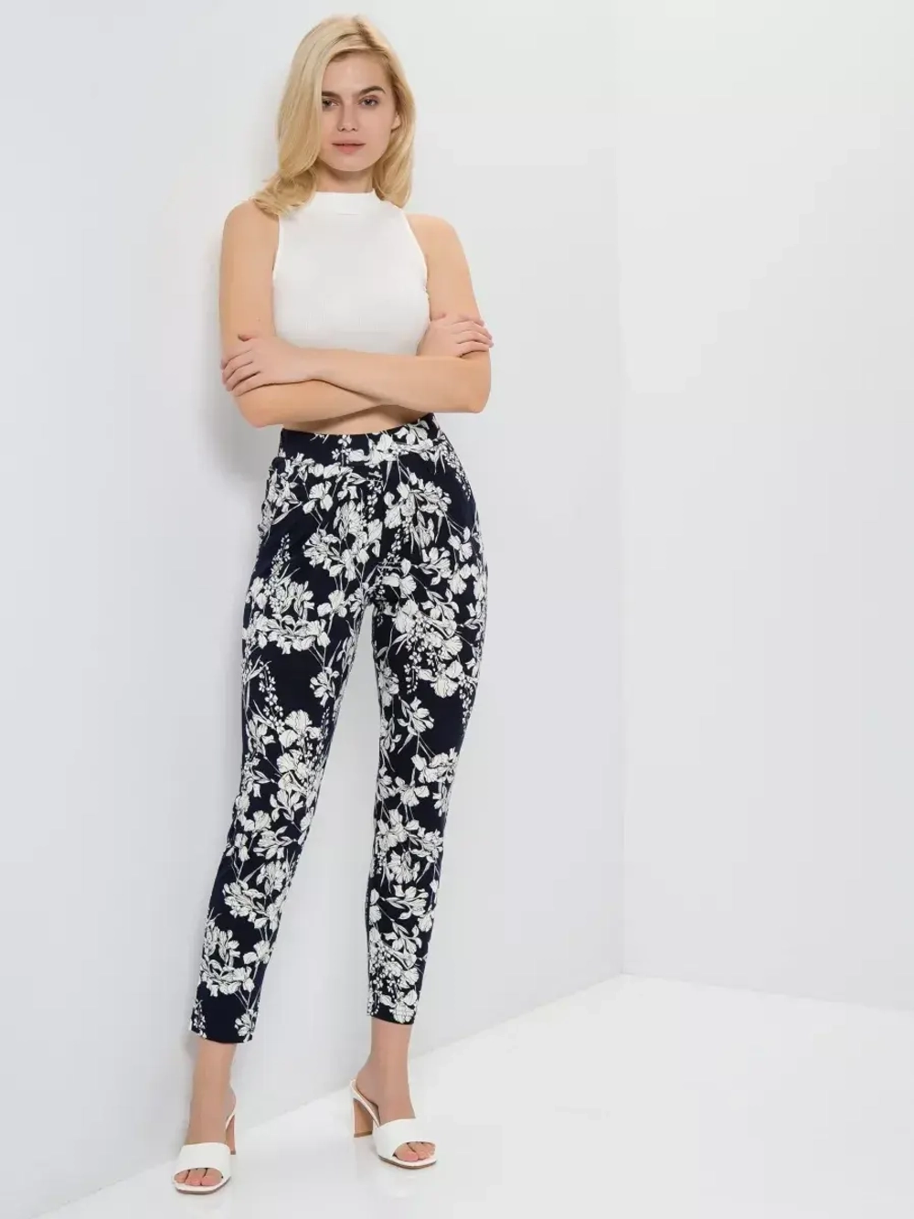 Брюки домашние широкие на резинке