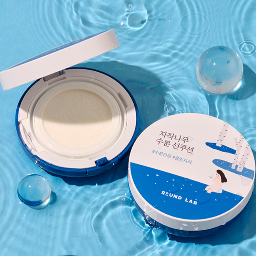 Round Lab Кушон солнцезащитный березовый - Birch juice moisturizing sun cushion SPF50+PA++++, 15г, шт