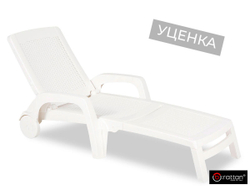 Шезлонг B:rattan MIAMI складной, белый (дисконт)