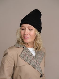 Шапка вязаная весенняя/осенняя МУЛА (ЧЕРНЫЙ)