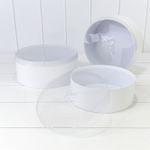 Коробка 26.5х11.2 см Набор 3 шт "Дизайнерская" с прозрачной крышкой (Белый)