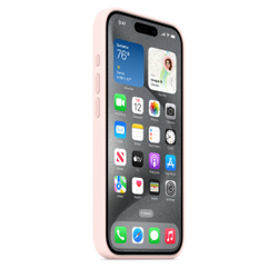 Силиконовый чехол для iPhone 15 Pro с MagSafe - светло-розовый