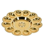 Блюдо пластиковое для кулича и 12 яиц «Праздничное», 23 см, золото MARMITON /24