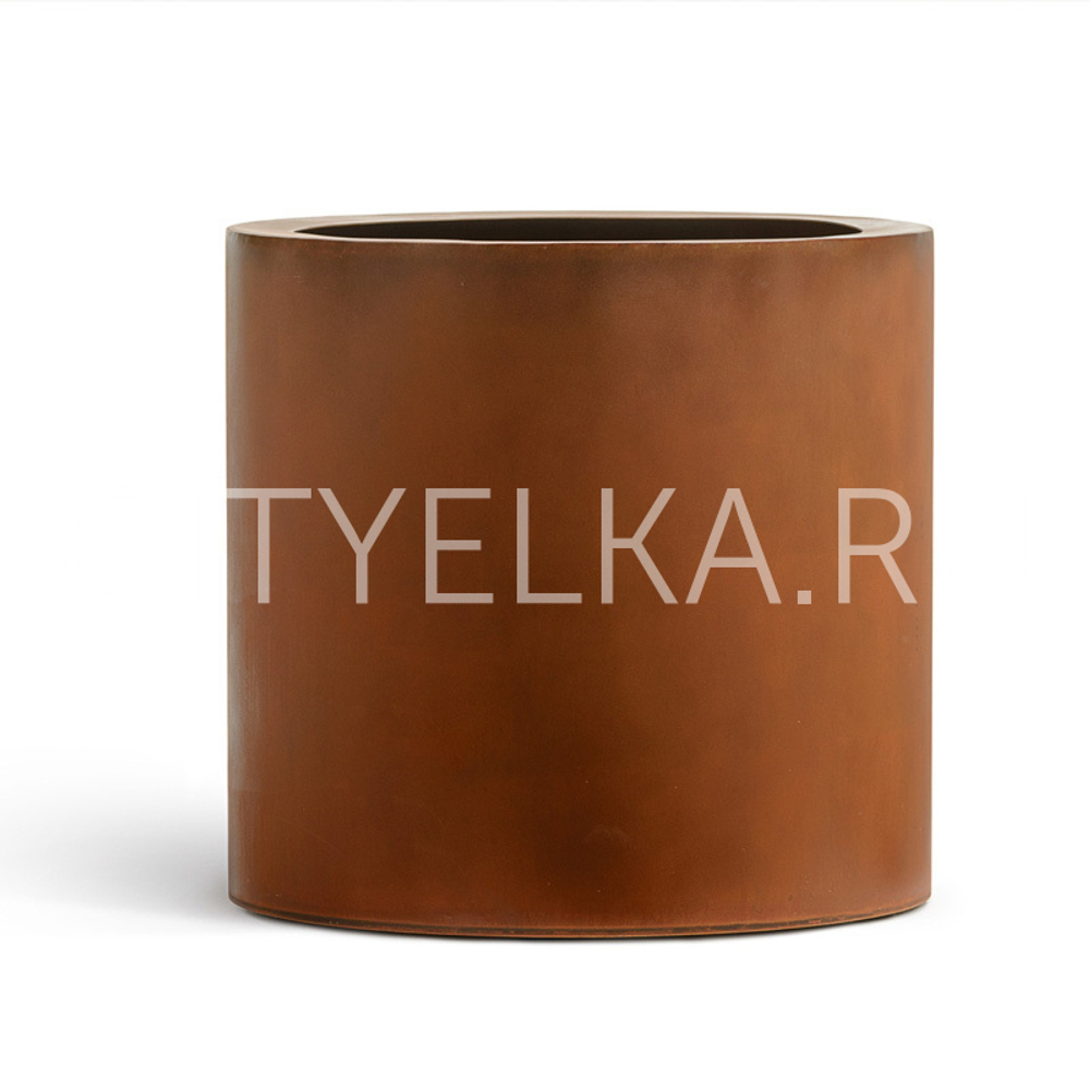 Кашпо TREEZ Effectory - Corten Steel - Цилиндр - Кортеновская сталь-Бархатистая окись