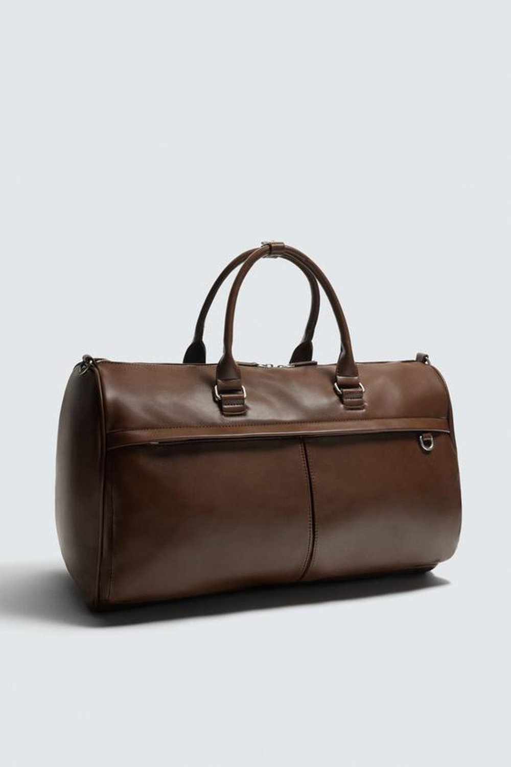 ZARA ГЛАДКАЯ ДОРОЖНАЯ СУМКА, КОРИЧНЕВЫЙ