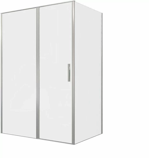 Душевой уголок Allen Brau Priority 3.31029.BA+3.31044.BA 100х90 стекло прозрачное/профиль брашированное серебро