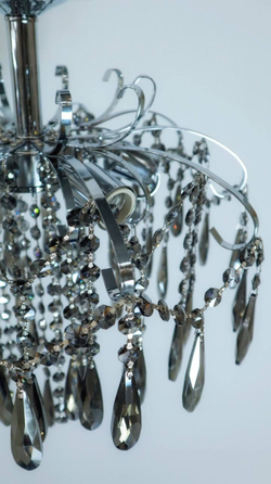 Люстра потолочная Lanbos, 5 ламп Е14, 200 Вт, до 18 кв м, серебро