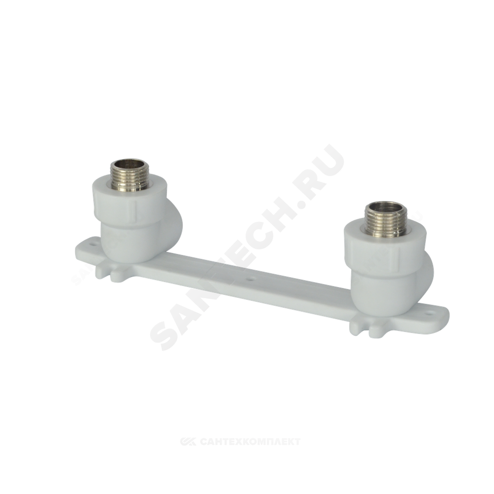 Планка монтажная PP-R белая Дн 20х3/4" НР под смеситель с водорозетками VALFEX 10124320