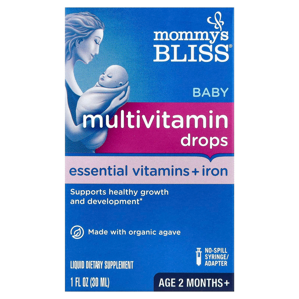 Mommy's Bliss, детские капли с мультивитаминами, незаменимые витамины и железо, для детей от 2 месяцев, 30 мл (1 жидк. унция)