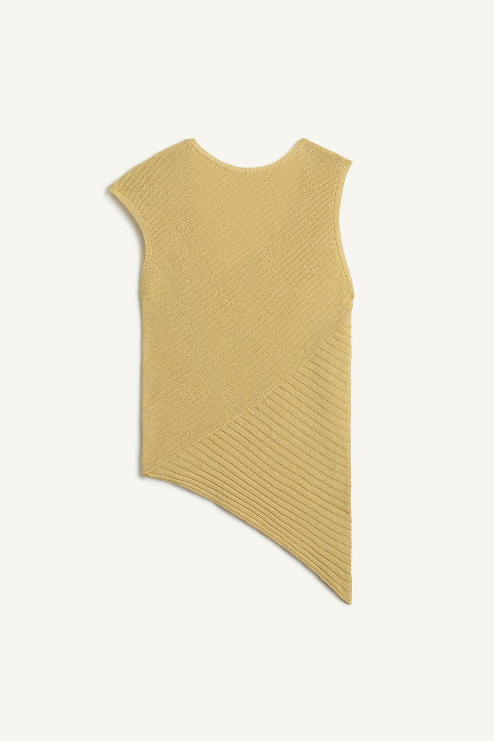 ZARA ТОП С КРУГЛЫМ ВЫРЕЗОМ, ЦВЕТ СЛИВОЧНОГО МАСЛА