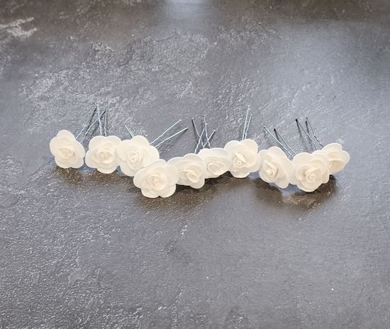Набор шпилек "Розочки мини" латекс, 5 шт, белые