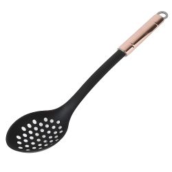 Ложка поварская с прорезями "Медь" 35*6,5*1,5см. (нейлон, нержавеющая сталь) (упаковка с хедером)