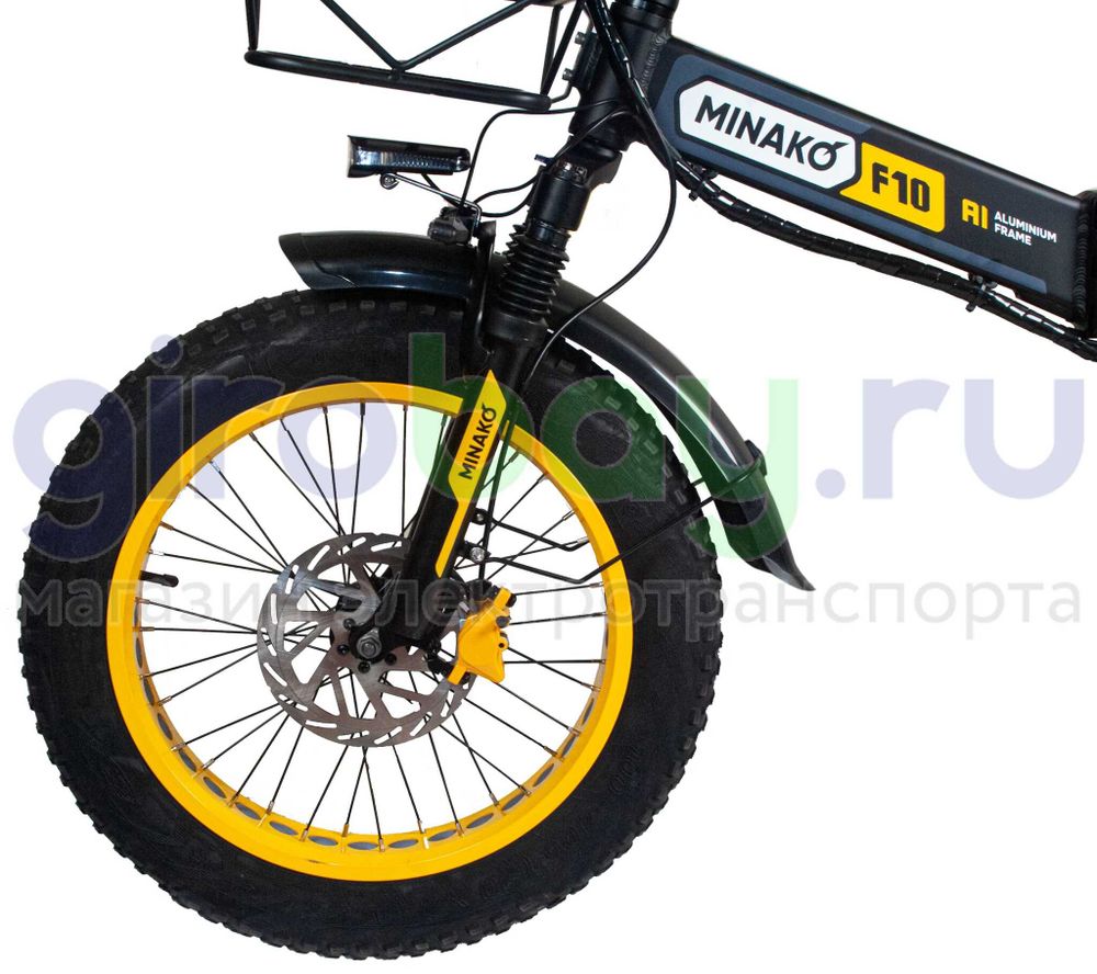 Электровелосипед Minako F10 Pro 2025 года (48V/20Ah) - Желтый обод фото №3