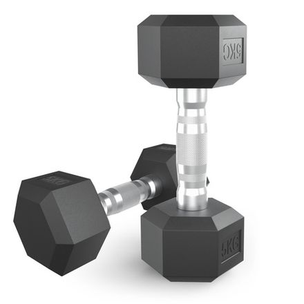 Гантель гексагональная UNIX Fit обрезиненная 5 кг, 2 шт.