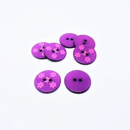 Пуговица №69 серия "Фиолетовые цветы" 12-21 мм