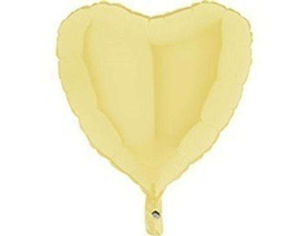 Г Б/РИС СЕРДЦЕ 18" Пастель Matte Yellow (матовый желтый) (БГ-15)
