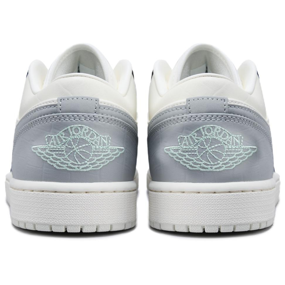 Jordan Air Jordan 1 Cushioning Low top Vintage Basketball Shoes Men's White Gray Black