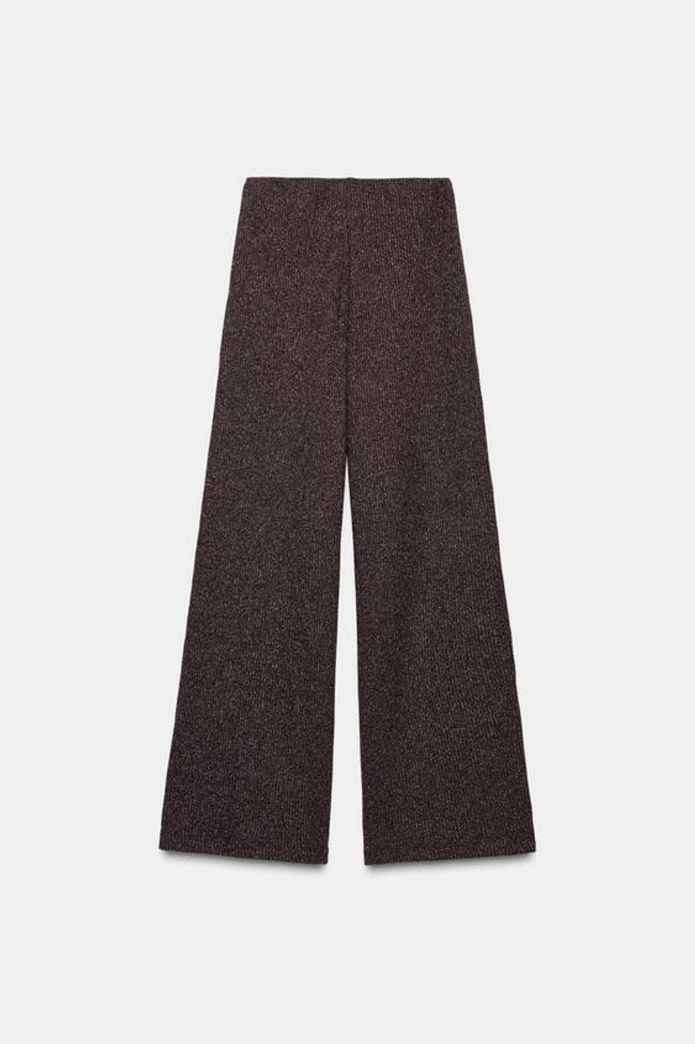 ZARA ШИРОКИЕ БРЮКИ ИЗ МЯГКОЙ ТКАНИ, КОРИЧНЕВЫЙ МЕЛАНЖ